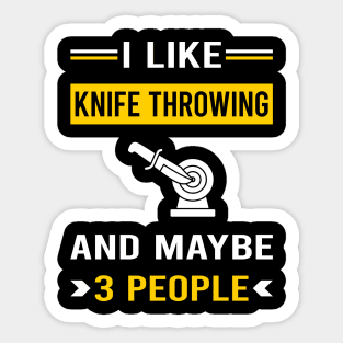 3 People Knife Throwing Knives Sticker